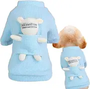 Winter Dog Sweater | With Bear Doll Turtleneck Knitted Cat Outfits,Thick Autumn Puppy Clothing Turtleneck Cat Outfit For Outdoor