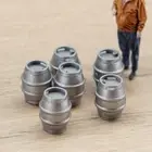 Model Railway Beer Kegs - OO Gauge Metallic Barrels (x6) - 1:76 Hornby Scale Pub