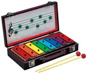 Opus Percussion 8-Note Resonator Bell Set in Wooden Case with Beaters & Magnetic