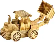 UPKOCH Educational Boys and Girls' Pushdozer Model Wooden Engineering Car Toy Safe for Indoor Play