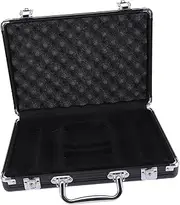 KOMBIUDA Chip Box Chips Cards Carrying Containers Poker Cards Storage Case Poker Accessories Black Aluminum Alloy