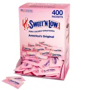 Sweet'N Low Zero Calorie Sweetener Packets, 400 Ct, Kosher & Gluten Free, Low Gl