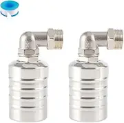 2Pcs 304 Stainless Steel Fully Automatic Water Level Control Float Valve, 1/2" 3/4'' 1'' Auto Shut Off Ball Mini Float Valve, Automatic Water Level Controller for Water (3/4''(Side Water Intake))