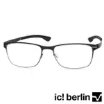 【IC!BERLIN】德國薄鋼復古簡約方框偏圓款 黑色(#DENNIS N. LARGE BLACK)