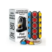 30-Capsule Nespresso Pod Holder – 360° Rotating Coffee Storage Stand – Compat...