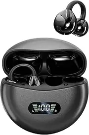 Open On Ear Headphones Bluetooth 5.4 with Headband Air Bone Conduction Wireless Headphones Air Line Bone Sound Headphones Sport with Ear Clip Wireless Earphones Bluetooth Earbuds for Running Cycling