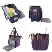 Multi functional Woven Wool Storage Bag for Crochet and Clothing Supplies