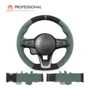 MEWANT Custom DIY Alcantara Steering Wheel Cover for Alfa Romeo Giulia Stelvio
