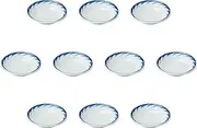Set of 10, Uzu Hakeme 2.5 Plates, 3.1 x 0.7 inches (8 x 1.7 cm) | Small Plates, Setomonohonpo