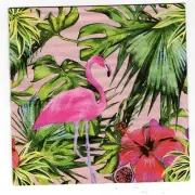 2 Paper Napkins Serviettes for Decoupage Craft - Tropical Flamingo Flowers