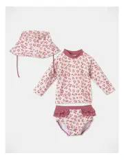 [Sprout] Cheetah Print 3 Pack Rashy Set in Cream