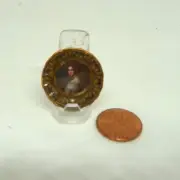 Handsome 1:12 Scale Miniature Lady on Green Ceramic Plate