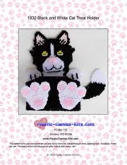 Black and White Cat Treat Holder- Plastic Canvas Pattern or Kit