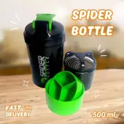 Spider Bottle Green, 500 ml Protein Shakes Bottle for Gym Supplements AU Blender