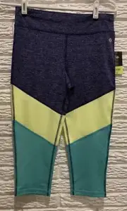 Xersion Quick-Dri Girl’s/Junior’s Capri Workout Leggings Size XL (16) Navy/Green