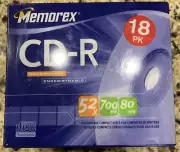New Memorex CD-R 52x 700MB 80 Min. (18 Pack) Blank CDs Factory Sealed