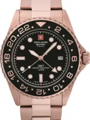 Swiss Alpine Military 7052.1167 GMT diver Mens Watch 42mm 10ATM