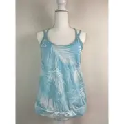 Athleta women's 36B/C light blue sandy beach tankini swim top built in bra