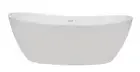 Free Standing Solid Surface "Stone" Bath Tub - 1580x600mm Matt White