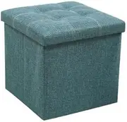 TOMVAES TOMVAES Small Folding Storage Ottoman Cube with Lid Foldable Entrance Storage Bench Lid Multipurpose Stool for Living Room, Bedroom,38 * 38 * 38 cm