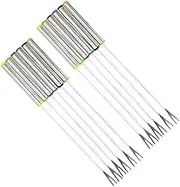 NAMOARLY 12Pcs Stainless Steel Fondue Forks Heat Forks for Cheese Fruit BBQ Picnic Kitchen Tableware Tool for Family and Outdoor Use