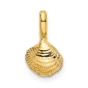 14K Yellow Gold Mini Clam Shell Charm