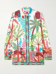 [Emporio Sirenuse] Emporio Sirenuse - + Louis Barthélemy Kelsy Printed Silk-twill Shirt - Red - IT44 IT 44 Red