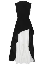 Solace London Severny Peplum Pleated Midi Dress - Black - 8 (UK8 / S) 8 (UK8 / S)