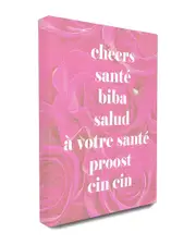Stupell Cheers in Different Languages Canvas Wall Art by lulusimonSTUDIO