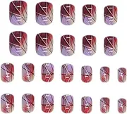 Short Nails - Glitter Press False Nails - Reusable Glitter Fake Nails Kit for Women, Natural and Glossy Gel Finish, Perfect for Everyday Wear and Special Occasions