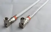 White RG6 Quad Shield Coax Cable F Male Right Angle to Pal Male Right Angle Flylead TV Antenna 0.5m-50m Lengths (4.0m)