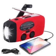 Portable AM FM Hand Crank Solar Wind Up Radio Dynamo USB Charger Light
