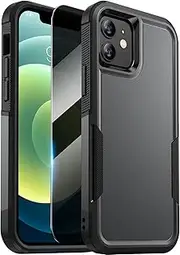 Diaclara Designed for iPhone 12 Case/iPhone 12 Pro Case, [with Privacy Screen Protector] [Anti Spy] [Military Grade Drop Protection] Heavy Duty Full-Body Shockproof Phone Case, Black