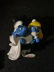 Smurfs Bride & Groom Wedding Smurf Figure Toy SCHLEICH #20746 Cake Topper Rare