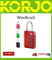 Korjo Wordlock TSA Word Combination Lock for World Travel, Luggage