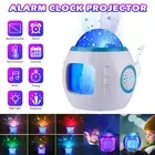 Starry Sky Projector Alarm Clock, Night Light Music Clock with Backlight