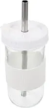 KICHOUSE 1 Set Glass Drinking Cup with Lid and Straw Cold Brew Water Bottle for Iced Tea Juice and Beverages and Practical Design for Daily Use