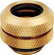 Corsair Hydro X Series XF Hardline 12mm OD Fittings, Four Pack (G1/4 Inch BSPP Port Threads, Solid Brass Durability, Double O-Ring Design, Compatible with Additional Hydro X Adapters) Gold