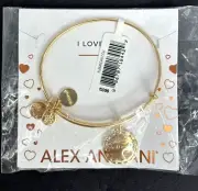 NWT Alex And Ani Because I Love You Granddaughter Charm Bracelet Gold Tone B132