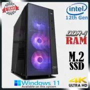 Intel 12th Gen Gaming PC Computer DDR4 RAM SSD Home Office Desktop Core i7 upg
