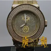 Icy Joe Rodeo Techno Grill 46 mm Gold Face Dial 2.56 CTW Real Diamond Watch