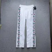 Champion Tricot Track Pants Womens S White Logo Tape Retro 100 Gym Training