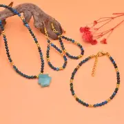 Chrysocolla Rondelle Beads Chain 925 Silver Necklace Amazonite Pendant Fancy