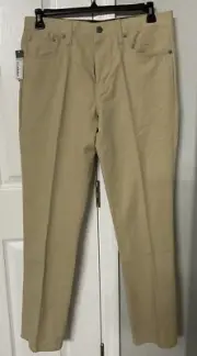 DANIEL CREMIEUX MENS SIGNATURE COLLECTION Flat Front Khaki Pants Size 34x32