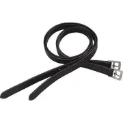 Black Leather English Saddle Stirrups Leathers Adult 54" X 1" for Stirrup irons