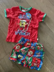 Peter Alexander Christmas Kids Toddler Spongebob SquarePants Pyjama Set Size 4