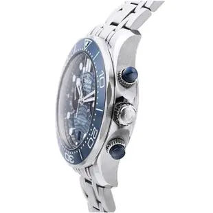 【OMEGA 歐米茄】海馬300米計時鏈帶腕表x藍x44mm(210.30.44.51.03.001)