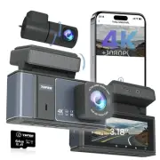 Dashcam Front and Rear Camera,Dash cam 4K,Dual Dash Camera for Cars with Wi-F...