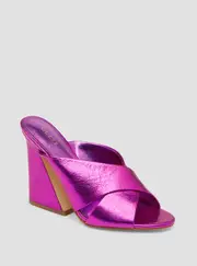 GUESS Women's Purple Metallic Kiddy Heels Size: 8