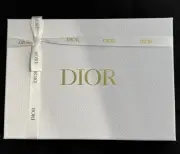 DIOR Large Gift Box 12.5 X 8 X 4.5 inch with White Ribbon Envelope Confetti